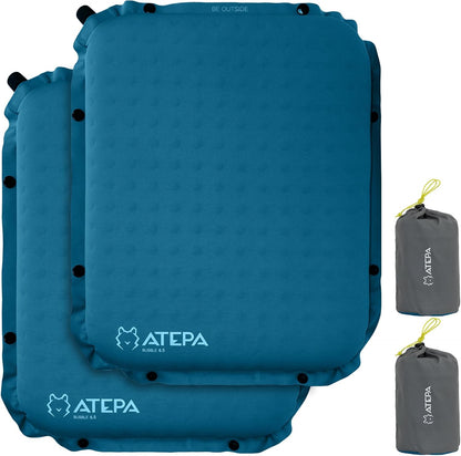 ATEPA Inflatable Stadium Seat Cushion, Self-Inflating Memory Foam Stadium Seats Bleacher Seat Chair Cushion Pad for Airplane Travel Backpacking Sports Events