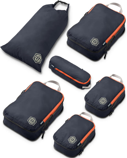 Compression Packing Cubes Set for Travel - Lightweight, Durable Clothes Organizer for Carry-On Luggage and Suitcases by TRIPPED Travel Gear