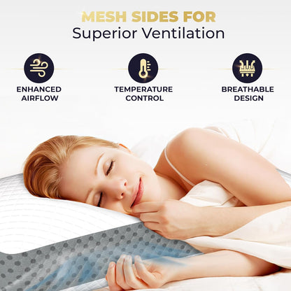 Royal Therapy Memory Foam Pillow, Queen Pillow Neck Pain Relief, Neck and Shoulder Pain, Side Sleeper, Cervical