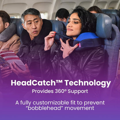 Cabeau Travel Neck Pillow for Airplanes – The Neck’s Evolution, TNE S3 – Supportive Memory Foam Design for Long Haul Flights – Attachable Seat Straps and 360° Support (Vegas Neon Yellow)