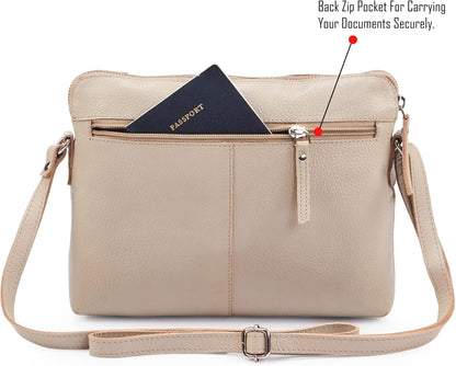Wise Owl Accessories Small Soft Pebbled Real Leather Crossbody Handbags Purses Sling Crossover Shoulder Bag
