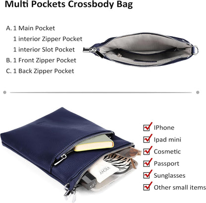 befen Genuine Leather Small Crossbody Purses for Women Travel Cross Body Bags Lightweight with Adjustable Shoulder Strap