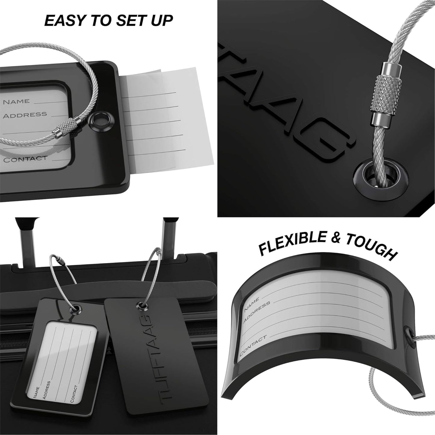 Luggage Tags TUFFTAAG, Business Card Holder, Suitcase Labels, Travel Accessories