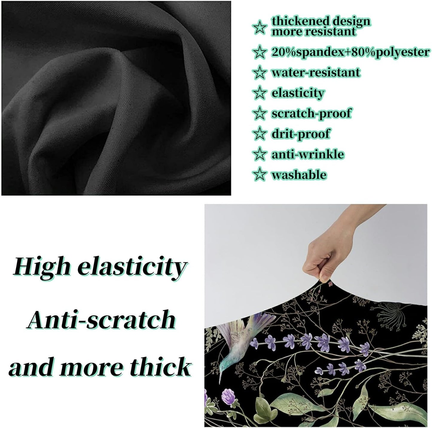 Suitcase Protector Plus 1 Luggage Tag, Wild Flowers Hummingbird Travel Suitcase Cover for 28 inch Luggage with Concealed Zipper Washable Elastic Cloth Dustproof Anti-Scratch