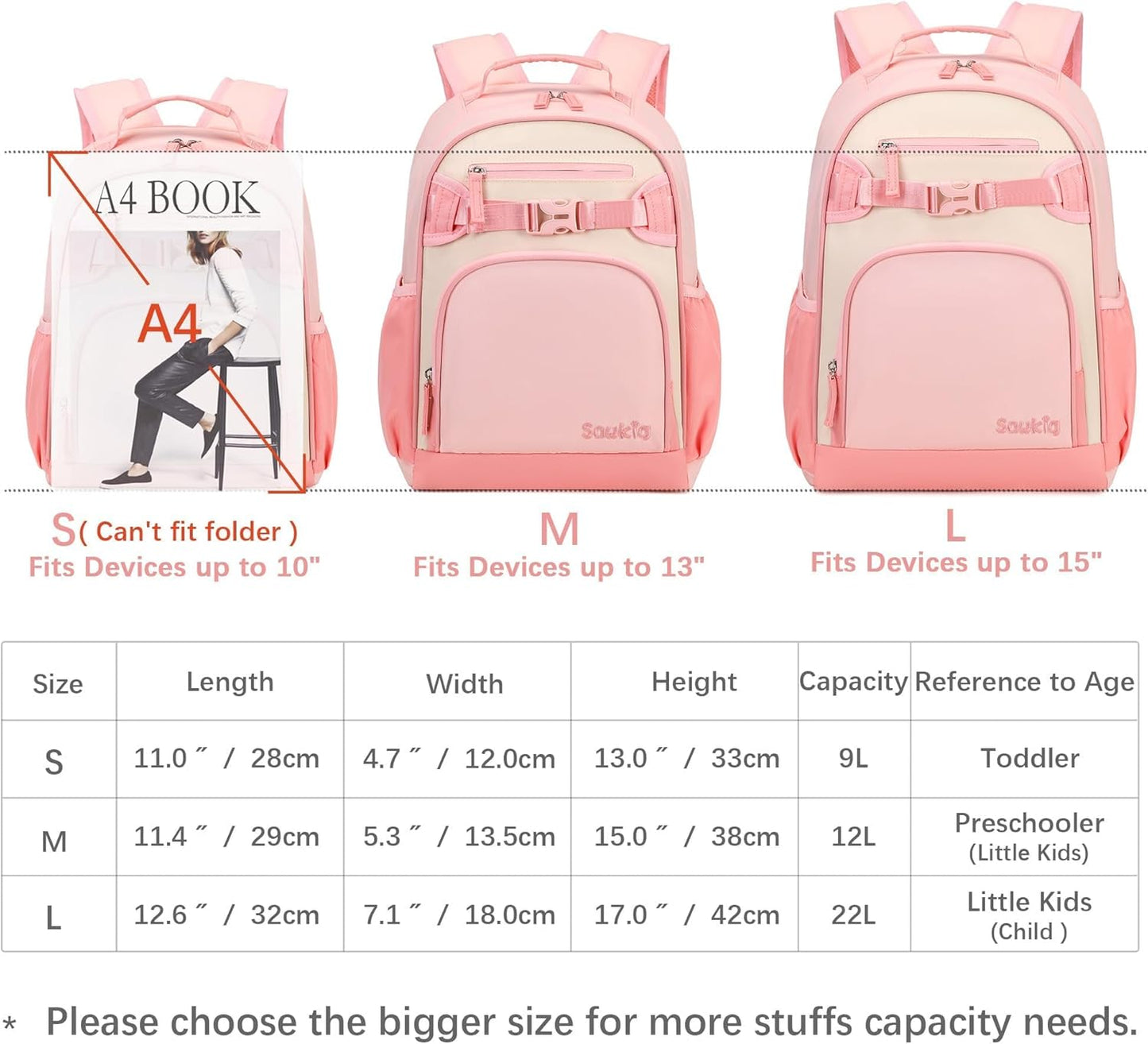 Lightweight Small Backpack for Kids Kindergarten Preschool Backpacks for Girls Ages 2-4-6 (Blush Cream Coral)