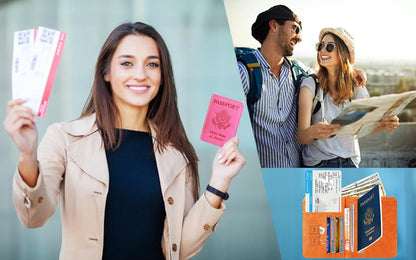Passport Holder Cover Wallet Travel Essentials RFID Blocking Leather Card Case International Must Haves Travel Accessories for Women Men(113#Purple)