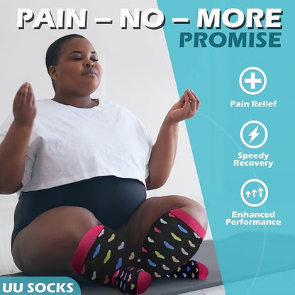 Medical Compression Socks for Women and Men 3 Pairs 20-30 mmHg Knee High Christmas Compression Stockings Circulation Best for Running Athletic Nurses
