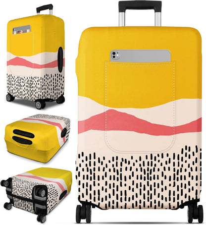 Slohif Luggage Cover for Suitcase Tsa Approved Protector - Luggage Sleeve Large Suit Case Cover Travel Stretch Baggage Case Protective Washable Fit 18-20 Inch Patchwork XS