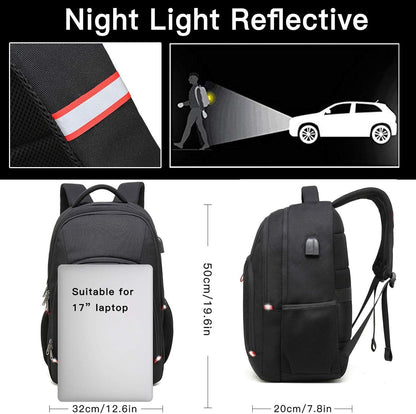 Laptop Backpack for Men, Large Anti-Theft Business Travel Backpack with USB Charging Port, Water Resistant College Computer Bag for Men/Women for 17 Inch Laptop and Notebook
