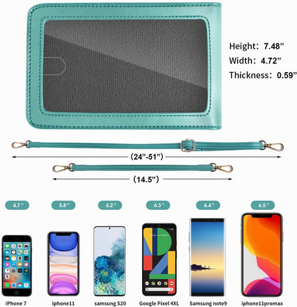 Crossbody Cellphone Purse Women Touch Screen Bag RFID Blocking Wallet Handbag Shoulder Strap