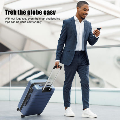 Coolife Luggage Suitcase Carry-on Spinner TSA Lock USB Port Expandable (only 28’’) Lightweight Hardside Luggage (Silver, L(28in))
