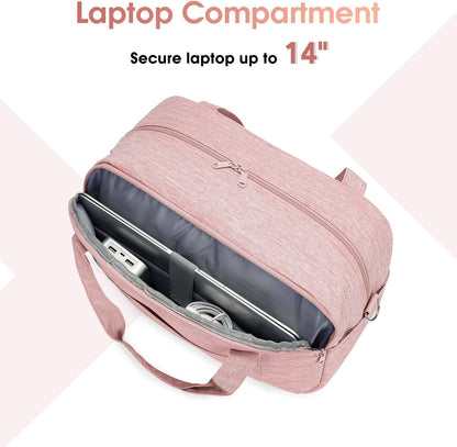 Narwey 18" Carry on Bag with Laptop Compartment 14 Inch Travel Duffel Bag for Spirit Airlines Personal Item Bag Overnight Weekender Bag with Wet Pocket for Women and Men (Pink)