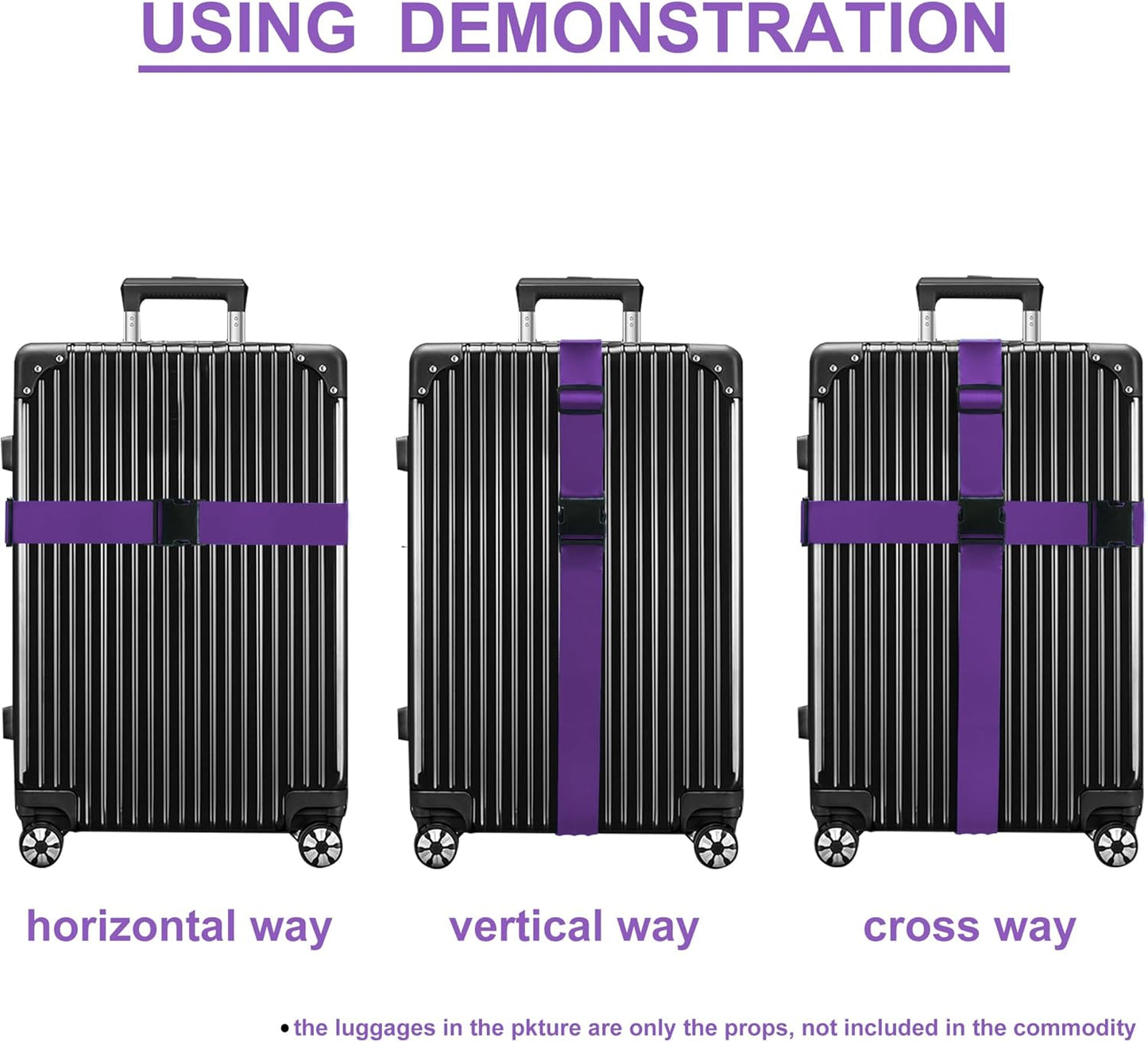 Luggage Straps for Suitcases TSA Approved Travel Belt 4 Pack by Chelmon