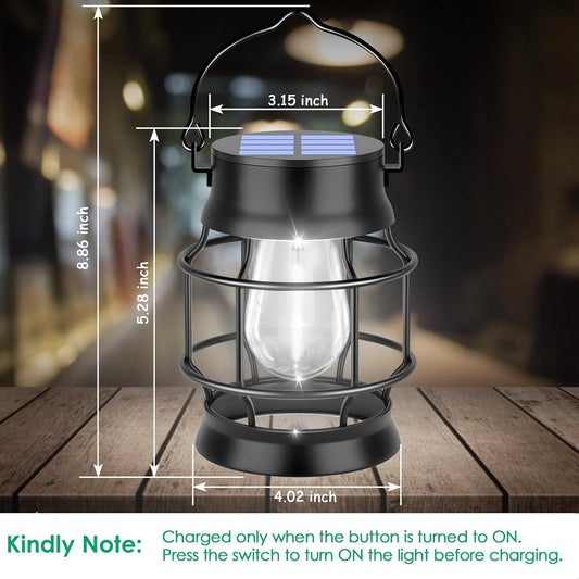 UBright 2 Pack Solar Lantern Lights Outdoor Waterproof Metal Hanging Solar Lights for Outside Lanterns Decorative Outdoor for Patio Porch Garden Lawn, Cool White