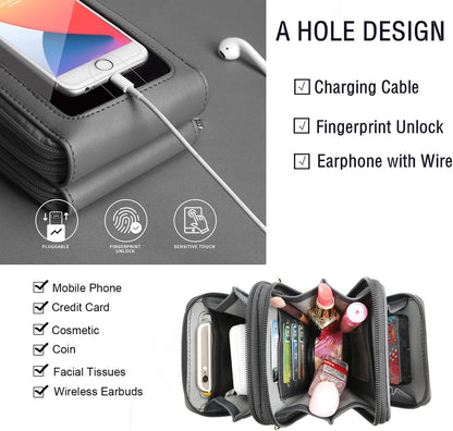Crossbody Cellphone Purse Women Touch Screen Bag RFID Blocking Wallet Handbag Shoulder Strap