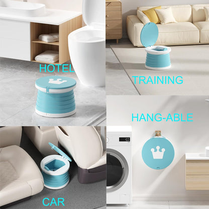 Travel Potty Seat Fold-and-Go Portable Training Toilet for Baby, Kids, Toddlers, Foldable Easy to Use, Durable and Strong, Ideal for Indoor, Travel, Camping, and Outdoor Activities
