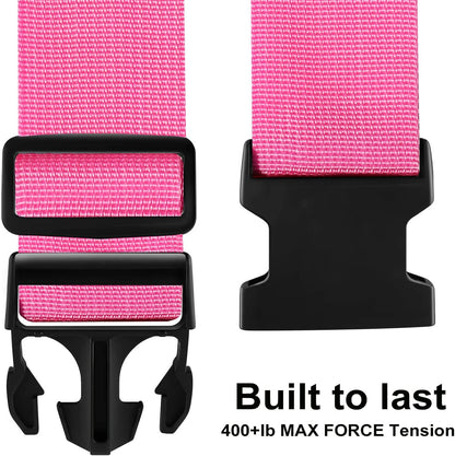 Luggage Straps for Suitcases TSA Approved-2 Pack Bright Personalized Luggage Belt Strap for Suitcase/Carry On Bag Luggage Accessories for Travel (Pink)