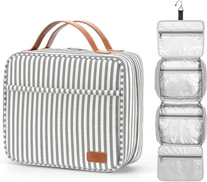 Hanging Travel Toiletry Bag,Large Capacity Cosmetic Travel Toiletry Organizer for Women with 4 Compartments & 1 Sturdy Hook,Perfect for Travel/Daily Use/Christmas
