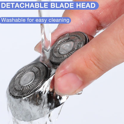 2025 New Model Mini Dual-Head Electric Shaver, Electric Mini Portable Razor, Pocket Size Washable Double Head Razor, Rechargeable Waterproof Compact Electric Shaver for Home, Car, Travel (Silver)