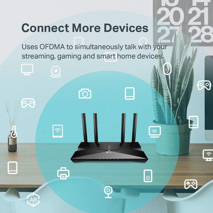 TP-Link Smart WiFi 6 Router (Archer AX10) – 4 Gigabit LAN Ports, Dual Band 802.11AX Router, Beamforming, OFDMA, MU-MIMO, Parental Controls, Dual-Core 900MHz Processor, Works with Alexa