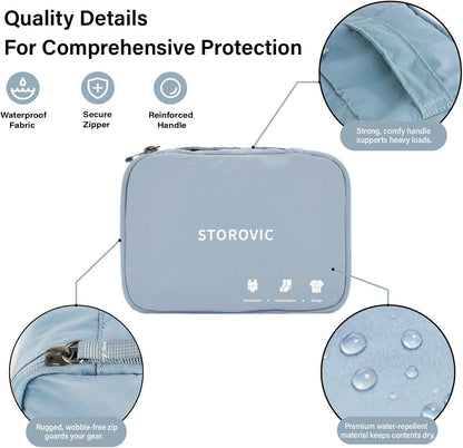 Packing Cubes for Suitcases - Premium Travel Organizer Bags, Water-Resistant, Odor-Eliminating, Soft & Portable Luggage Accessories, Blue（8.3” × 6.1” × 4.5”） S