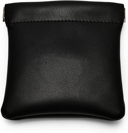 PU Leather Jewelry Travel Bag Leather Jewelry Pouch Christmas,Wedding Party Favor Gift Bag (L, Black)