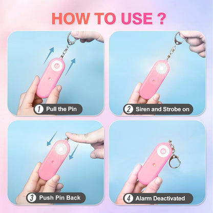Personal Safety Alarm for Women - 130dB Self Defense Keychains Siren Whistle, Replaceable Battery with SOS LED Strobe Light - Emergency Security Safe Protection Devices for Kids Elderly