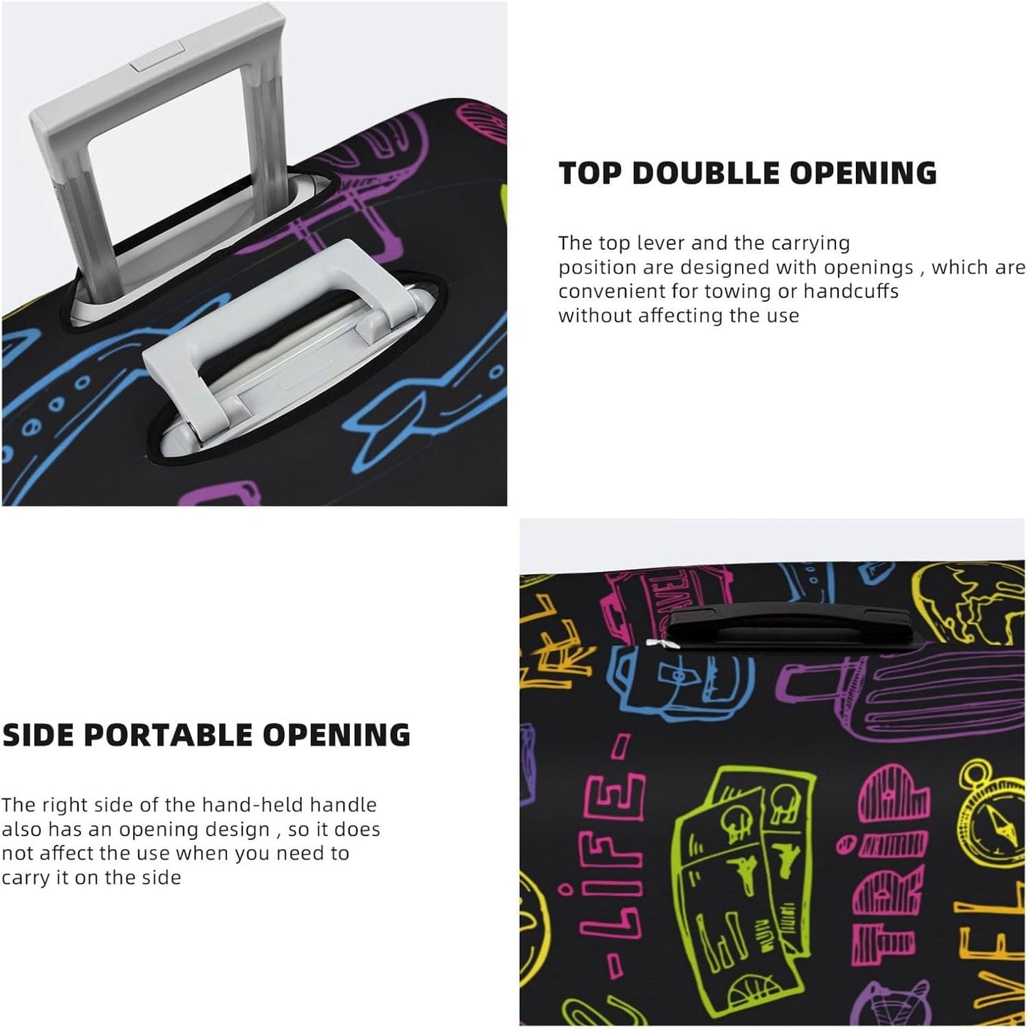 Trip Colored Graffiti Travel-Life Style Luggage Cover Washable Suitcase Protector, Luggage Tag Travel Birthday Gifts For Men Women(XL 29-32 Inch Luggage)