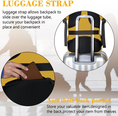 College Backpack, Extra Large TSA Friendly Carry On 17.3 Inch Laptop Backpack with USB Charging Port, Anti Theft Flight Approved Business Work Travel Computer Backpack Bagfor Women Men, Yellow