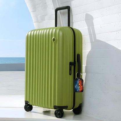 Treble Clef Luggage Tag for Suitcase Set of 2 PU Leather Cute Luggage Tags with Stainless Metal Loop ID Label Privacy Flap Suitcase Tags for Women and Men Travel