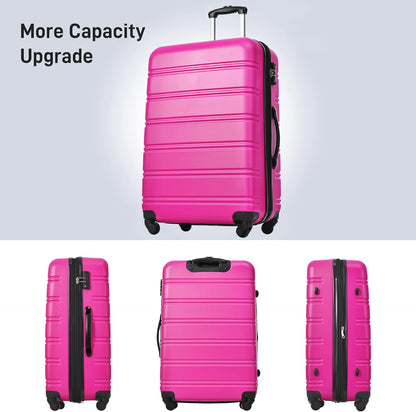Merax Luggage sets of 3 Piece 20 28 IN Carry on Luggage Hard Case Pink Luggage Expandable Checked Luggage Suitcase Set with Wheels