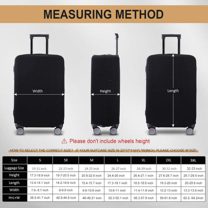 Travel Luggage Cover Suitcase Protector Scratch-Resistant Fit 19-31 Inch Suitcase, Not Included Suitcase (Black, 3XL(32-33inch))