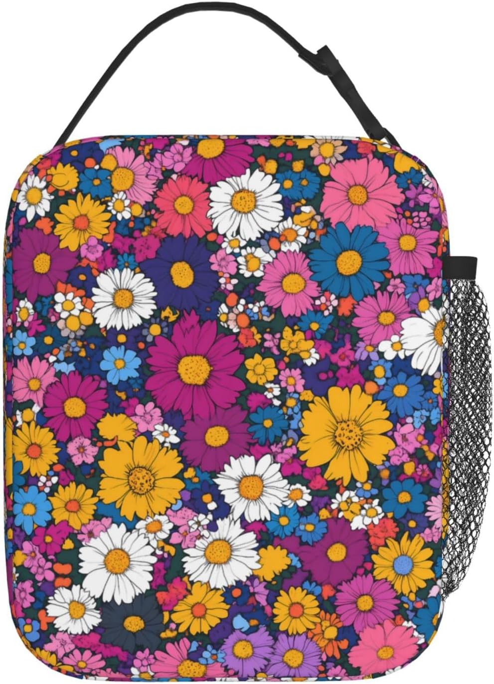 Floral Insulated Lunch Box for Women Men Floral Lunch Bag for Travel,or Fishing Polyester Floral Lunch Box