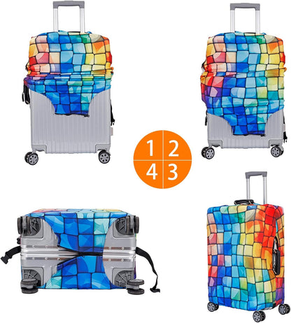 MosaiRudo Travel Luggage Covers For Suitcase Tsa Approved,Suitcase Cover Protector Fit 18-32 Inch Luggage Travel Accessories (T2505, M)