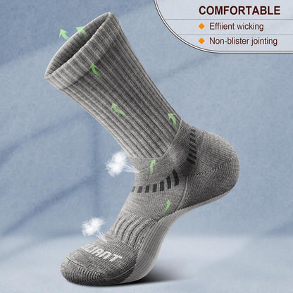 BULLIANT Compression Socks for Men 6Pairs, Athletic Crew Socks Cushioned For Men Sports Running-Arch Support