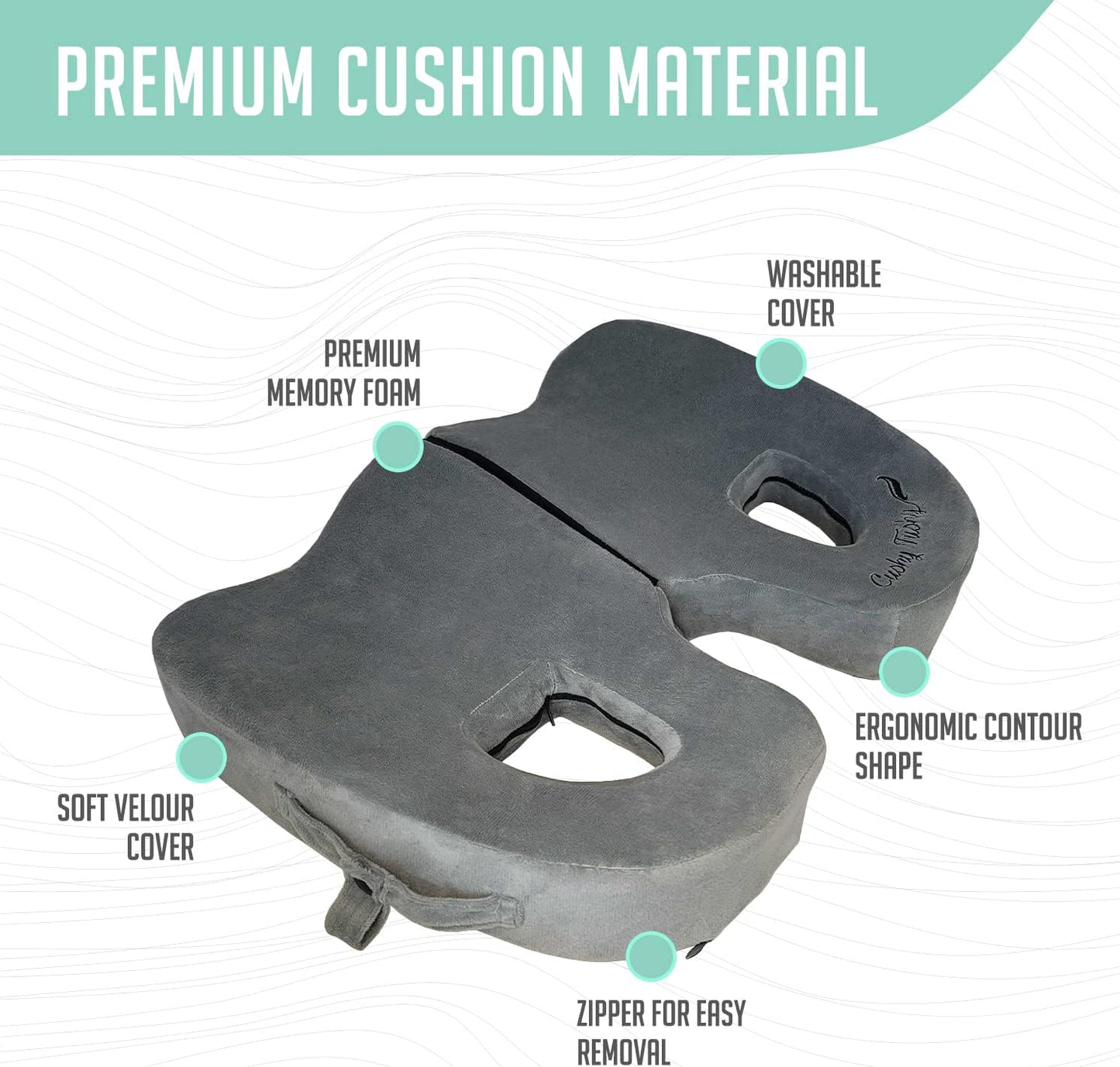 Premium Foldable Piriformis Cushion - Piriformis Pain and Sciatic Pain Relief Cushion - for Home & Office Use, Perfect for Travel or Driving - Piriformis Cushion