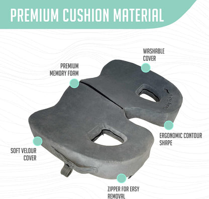 Premium Foldable Piriformis Cushion - Piriformis Pain and Sciatic Pain Relief Cushion - for Home & Office Use, Perfect for Travel or Driving - Piriformis Cushion