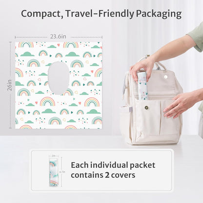 Blissful Diary 20 Pcs Toilet Seat Covers Disposable for Toddlers & Adults, Extra Large Waterproof, Portable Package for Travel, Kids Potty Training
