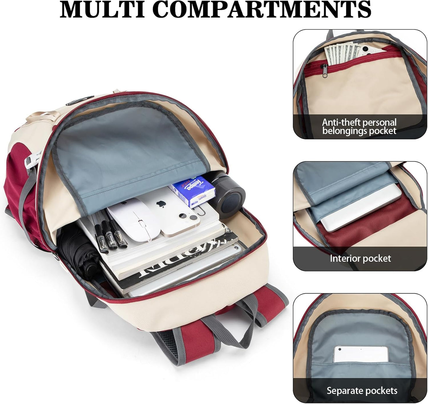 Hiking Backpack,Large 35L Travel Backpacks for Men Women,Water Resistant Ultra Lightweight Foldable Packable Camping Daypack for Outdoor Sports