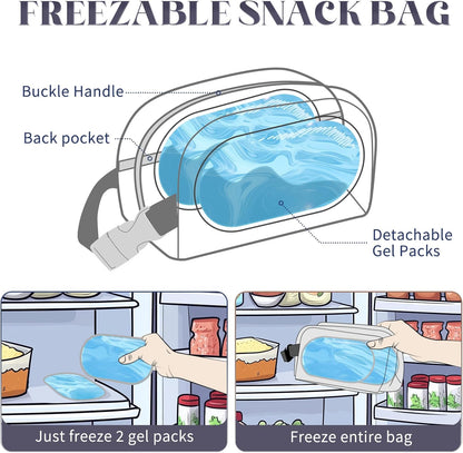Small Cooler Bag Freezable Lunch Bag for Work School Travel,Leak-Proof Small Lunch Bag,Small Insulated Bag for Kids/Adults,Freezer Lunch Bags,Freezable Snack Bag,Mini Lunch Bag Fit for Yogurt