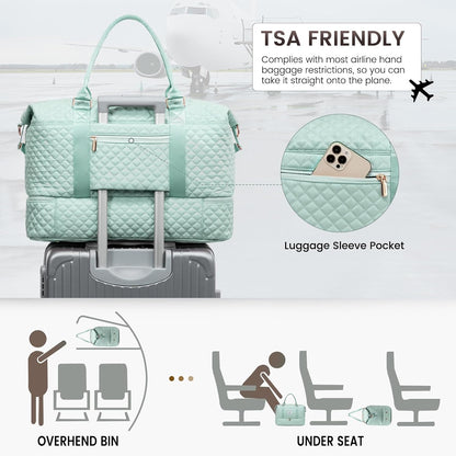 LOVEVOOK Travel Duffle Bag,Weekender Bags for Women with Shoe Compartment，Carry on Overnight Bag with Toiletry Bag,Gym Duffel Bag with Wet Pocket, Hospital Bags for Labor and Delivery