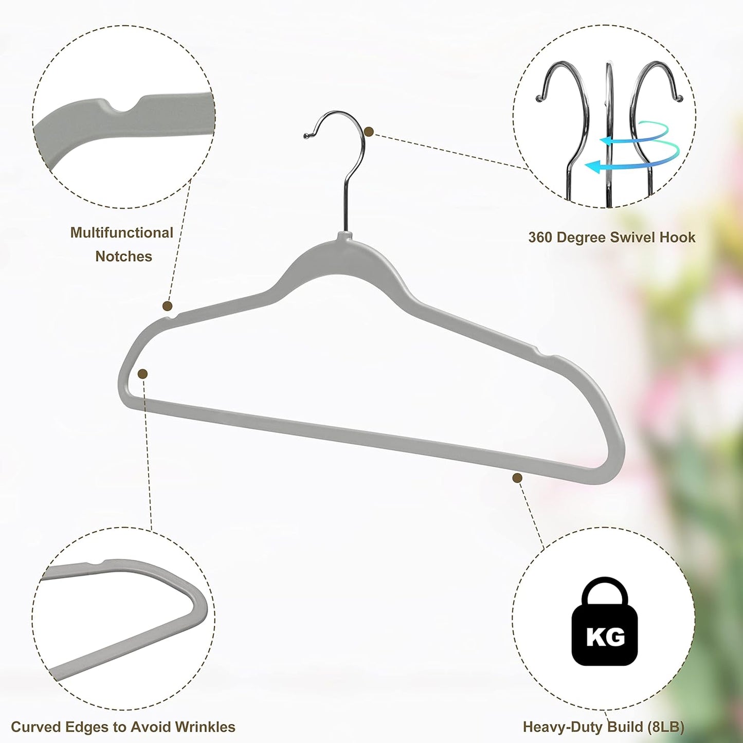 Quality Hangers Clothes 200 Pack - Non-Velvet Plastic for -Heavy Duty Coat Hanger Set -Space-Saving Closet with Chrome Swivel Hook, Functional Non-Flocked Hangers, Black, 17.5'' (PL020/ctn)