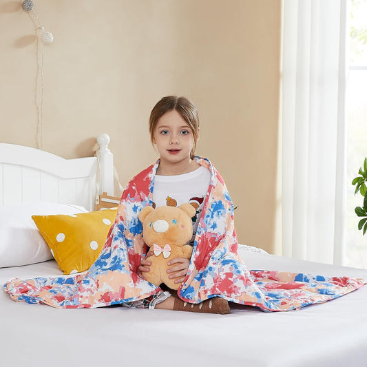 L'AGRATY Weighted Blanket - 40"x60" 10lbs Breathable Microfiber Material with Glass Beads Small Blanket for All-Season Summer Fall Winter Soft