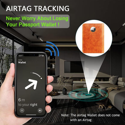 Airtag Passport Holder Cover Wallet Travel Essentials RFID Blocking Leather Card Case International Must Haves Travel Accessories for Women Men(119#Claybank)