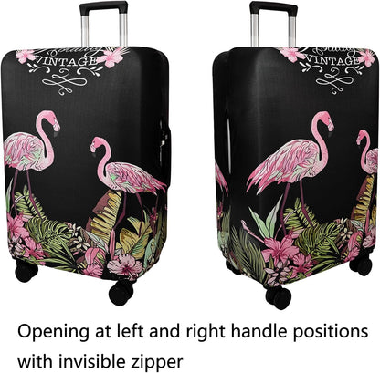 WUJIAONIAO Travel Luggage Cover Baggage Suitcase Cover Protector Skins 18-32 Inch (Flamingo A23, L (for 25-28 inch luggage))