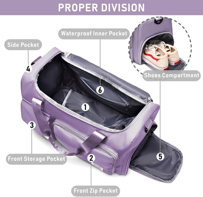 NPBAG Women Travel Duffel, Multi Functional Large Expandable Weekender Carry-on Tote, Gym Workout Overnight Bag, Mommy Hospital Bag for Labor and Delivery