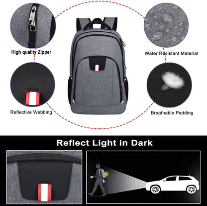 Travel Laptop Backpack, Anti Theft Backpack for Men and Women with USB Slit Business Computer Backpack Bag (Grey, 15.6 Inch)