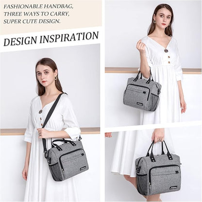 TuErCao Insulated Lunch Bag Soft Cooler Bag for Beach Travel Picnic, Adult Lunch Box for Women for Work, Dark Grey