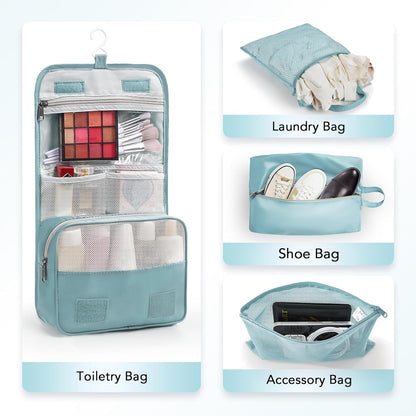 10 Set Compression Packing Cubes for Travel Essentials,Compressible Expandable Packing Cubes for Suitcase,OlarHike Luggage Organizer Bags for Travel,Handy Helper for Organizing Clothes(Blue Gray)