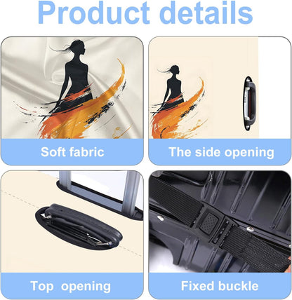 Luggage Cover Washable Suitcase Protector Anti-scratch Suitcase cover Fits 20-34 Inch Luggage (Girl-6, L(28-30inch suitcase))